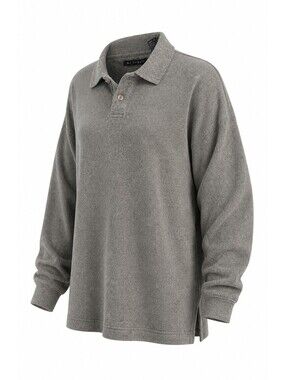 M.E. Sport Men's XXL Gray Cotton Rayon Long Sleeve Polo Shirt